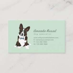 Cool Hipster Cardigan Welsh Corgi voor Hondenliefh Visitekaartje