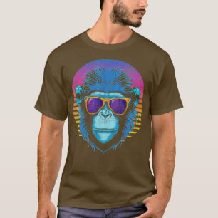 Cool Hipster Monkey Primate Oerwoud Safari Zoo Ani T-shirt