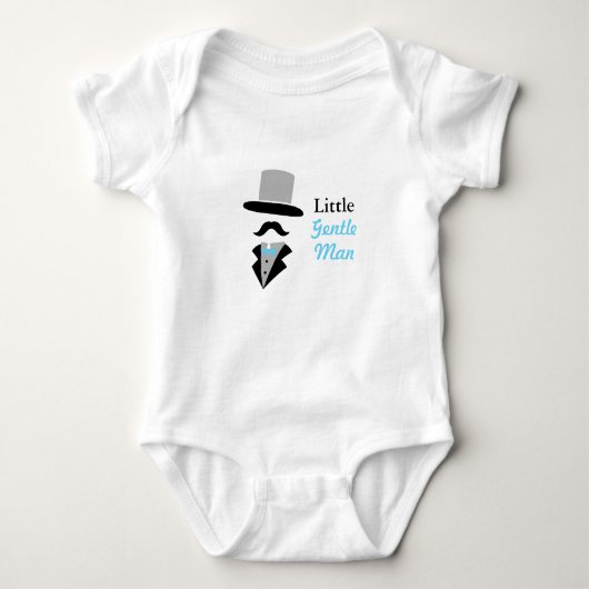 Cool Hipster Mustache Gentleman Baby Boy Romper (Voorkant)