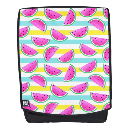 Cool Hipster Watermelon Striped Pattern Rugtassen (Voorkant)