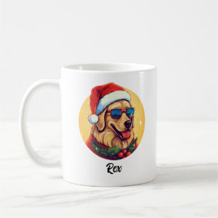 Cool Holiday Golden Retriever Santa's Pet Koffiemok