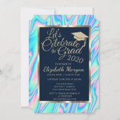 Cool holographic Glitter Gradup Afstuderen Kaart (Voorkant)