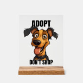 Cool hond adoptie woord kunst acryl bord (Voorkant)