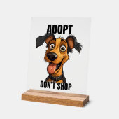 Cool hond adoptie woord kunst acryl bord (Hoek)