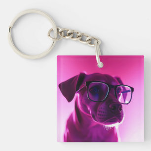 Cool hond met zonnebril sleutelhanger