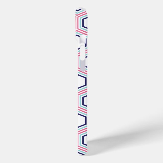 Cool Honeycomb Pattern en Roze Monogram Case-Mate iPhone Case (Achterkant / Links)