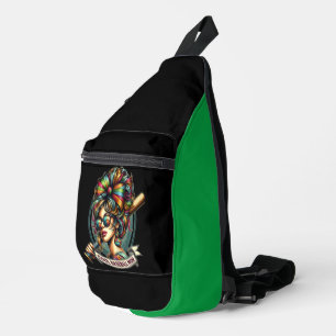 Cool honkbal moeder vrouw hanteren honkbal knuppel sling bag