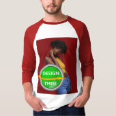 COOL! Honkbal T-shirt - 3/4 Sleeve - Wit Rood (Voorkant)