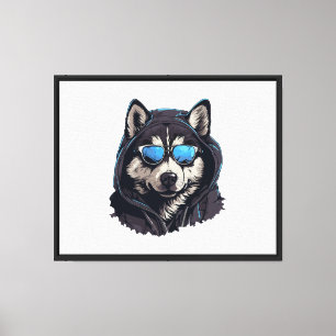 Cool 'Hooded Wolf' Uitgerekt Canvas Print