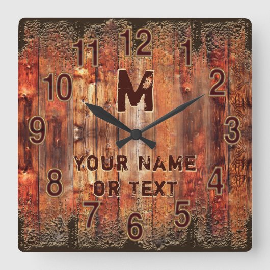 Cool horloge rustique personnalisée avec VOTRE TEX (Recto)