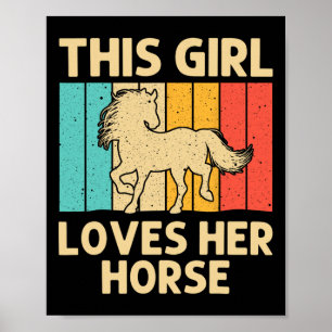 Cool Horse for Girls Kind Paardrijden Lover Ro Poster