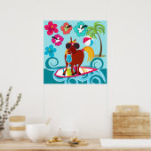 Cool Horse Surfer Poster (Keuken)