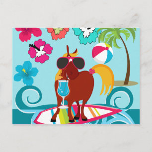 Cool Horse Surfer Uitnodiging Briefkaart