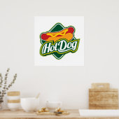cool hotdog verkopers voedsel poster (Keuken)