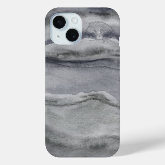 Cool Houtskool Grijs Abstract Waterverf Schilderen Case-Mate iPhone Case (Achterkant)