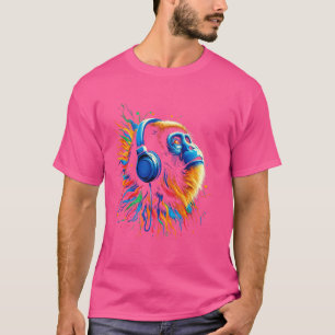Cool Howler Monkey Hoofdtelefoon Muziek Art Christ T-shirt