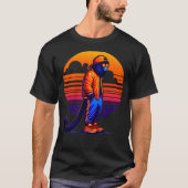 Cool Howler Monkey Modern Urban Style Sunset Retro T-shirt (Voorkant)