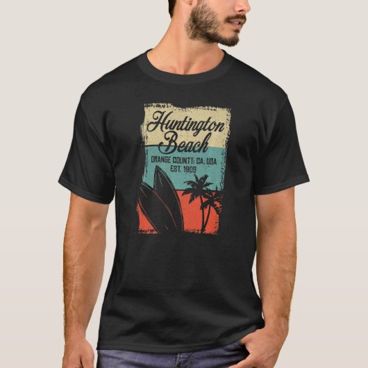 Cool Huntington Beach Surfing Competitiveness Prem T-shirt (Voorkant)