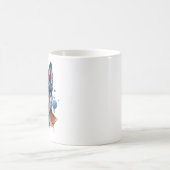 Cool Husky avec café - Hipster Dog Art Mug (Centre)