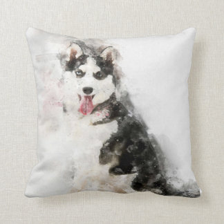 Cool Husky Dog Waterverf Gift Lovers Kussen