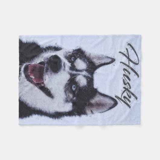 Cool husky hond zwart wit liefhebbers fleece deken (Voorkant (Horizontaal))