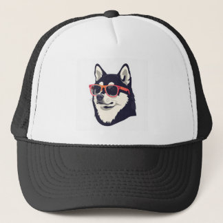 Cool HuskyCustom Foam Trucker Hoed, Wit en Zwart Pet