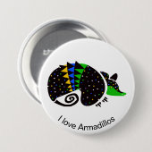 Cool I love ARMADILLO - Bedreigde dieren grafiek Ronde Button 7,6 Cm (Voorkant /achterkant)