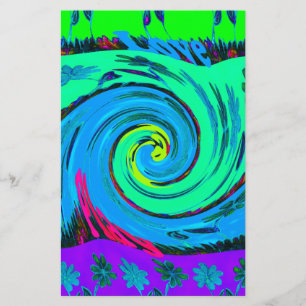 Cool I Love Hawaii: Floral Pop Patroon Design Briefpapier