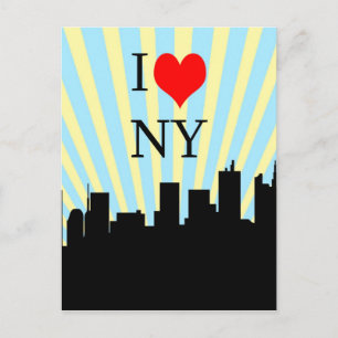 Cool I Love Heart New York Design Briefkaart