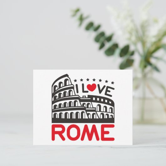 Cool I Love Rome Italy Colosseum Travel Briefkaart (Staand voorkant)