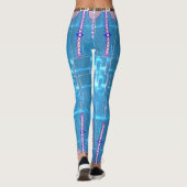 Cool Ice Blue Faux Blue Denim Leggings (Dos)