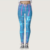 Cool Ice Blue Faux Blue Denim Leggings (Devant)