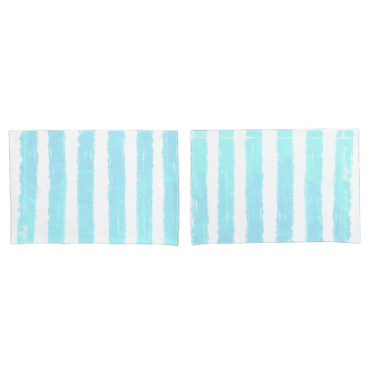 Cool Ice Blue Faux Shimmer Waterverf Kussensloop (Voorkant-Set)