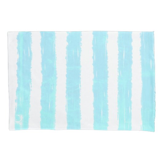 Cool Ice Blue Faux Shimmer Waterverf Kussensloop (Voorkant-Links)