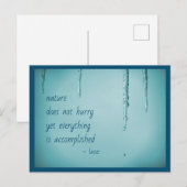 Cool Ice Blue WaterDrops Melding Icicles Zen Quote Briefkaart (Voorkant / Achterkant)