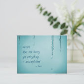 Cool Ice Blue WaterDrops Melding Icicles Zen Quote Briefkaart (Staand voorkant)