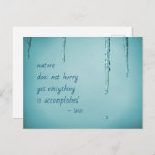 Cool Ice Blue WaterDrops Melding Icicles Zen Quote Briefkaart (Voorkant / Achterkant)
