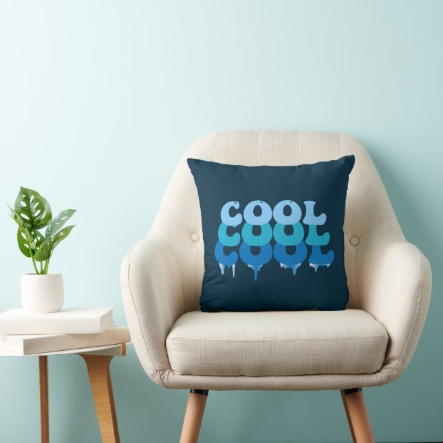 Cool Ice Cold Fun Blue Quote Kussen (Stoel)
