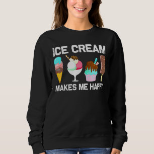 Cool Ice Cream Art voor mannen Gelato Cone Froze Trui