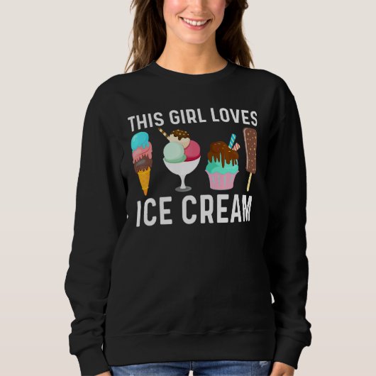 Cool Ice Cream Art voor meisjes Kind Gelato Cone F Trui (Voorkant)