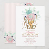 Cool Ice Cream Cactus Striped Verjaardag Kaart (Voorkant / Achterkant)