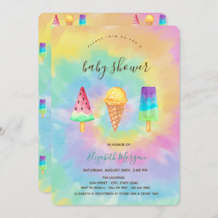 Cool Ice Creams Summer Tie Dye Baby shower Kaart