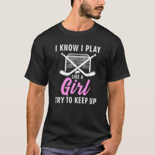 Cool Ice Hockey voor vrouwelijke meisjes Field Hoc T-shirt