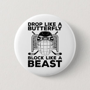 Cool ijshockeykunst voor mannen vrouwen keeper ijs ronde button 5,7 cm