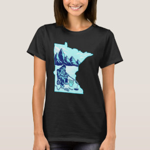 Cool Ijsvissen Minnesota Kaart Shirt Voor Vissers