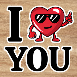 Cool ik hart je ik hou van je Valentijnsdag Sticker