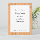 Cool imprimé bois de bambou brun clair Invitation (Debout devant)