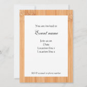 Cool imprimé bois de bambou brun clair Invitation (Devant)