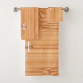 Cool imprimé bois de bambou brun clair Monogramme (En situation)