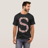 Cool Initial Alphabet Monogram Flowers  Floral Let T-shirt (Voorkant volledig)